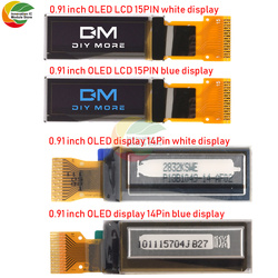 Ã‰cran LCD OLED de 0.91 pouces, rÃ©solution de 3.3V DC, 128x32, pilote Chip, Interface IIC SPI, 14/15 broches, Module LCD OLED pour Arduino