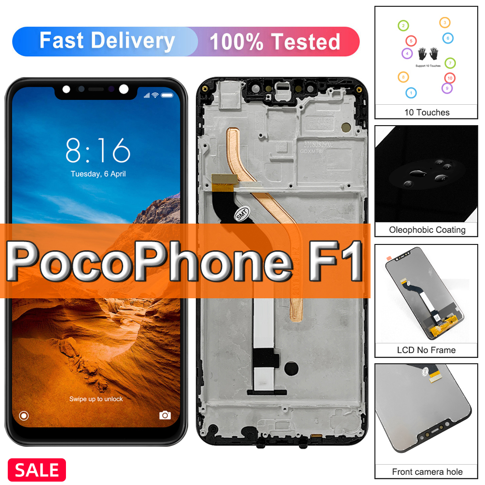 Ensemble Ã©cran tactile LCD de remplacement, 6.18 pouces, avec chÃ¢ssis, pour Xiaomi Pocophone F1, original n° 1