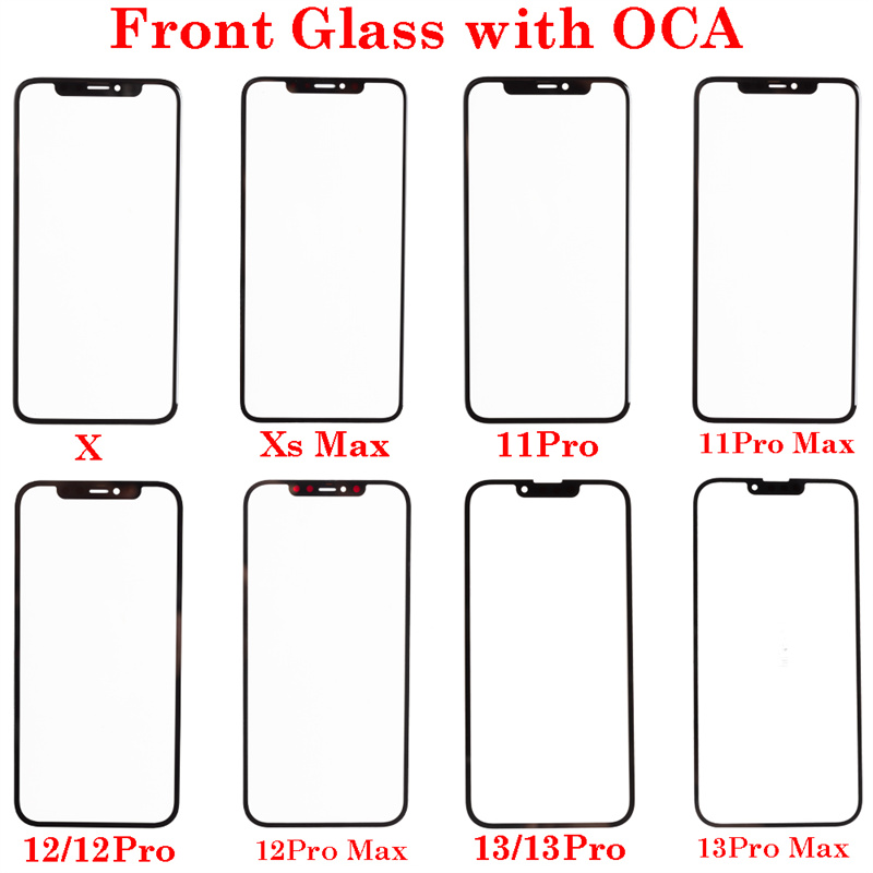 Verre extÃ©rieur de l'Ã©cran avant pour iPhone, pour modÃ¨les X, XS, XR, Max, 11, 12, 13 Pro, Mini LCD n° 2