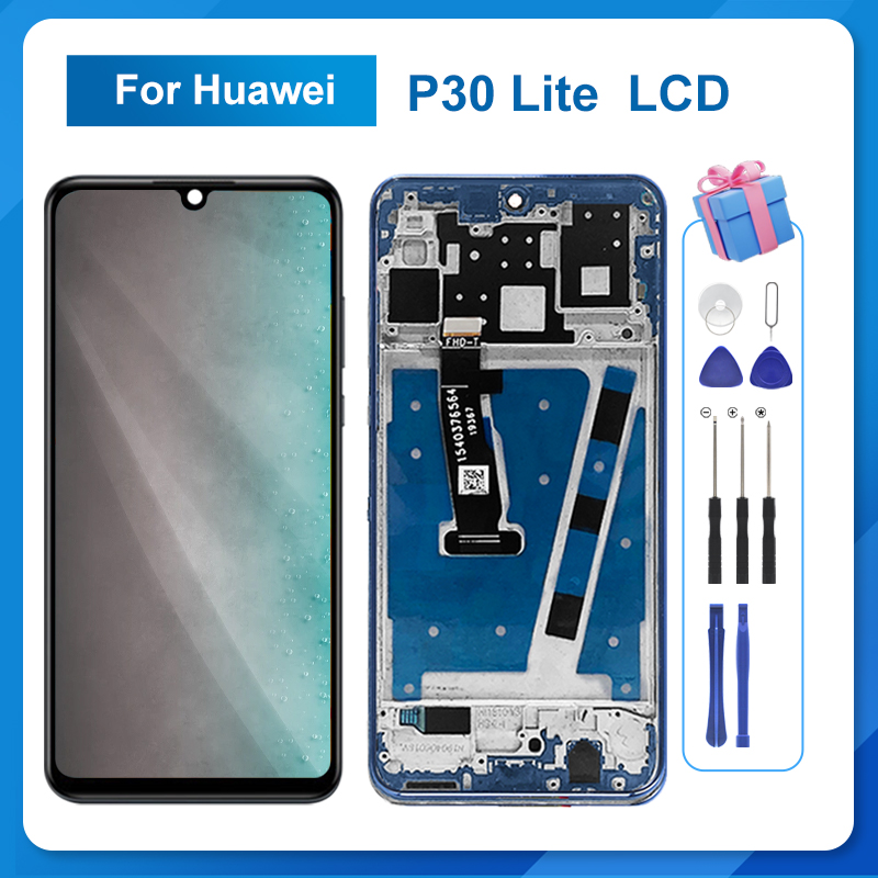 Panneau d'Ã©cran tactile LCD pour Huawei P30 Lite, assemblage de HÃ©bergements eur en verre, affichage Nova 4e avec cadre, livraison gratuite avec outils, 1PC n° 1