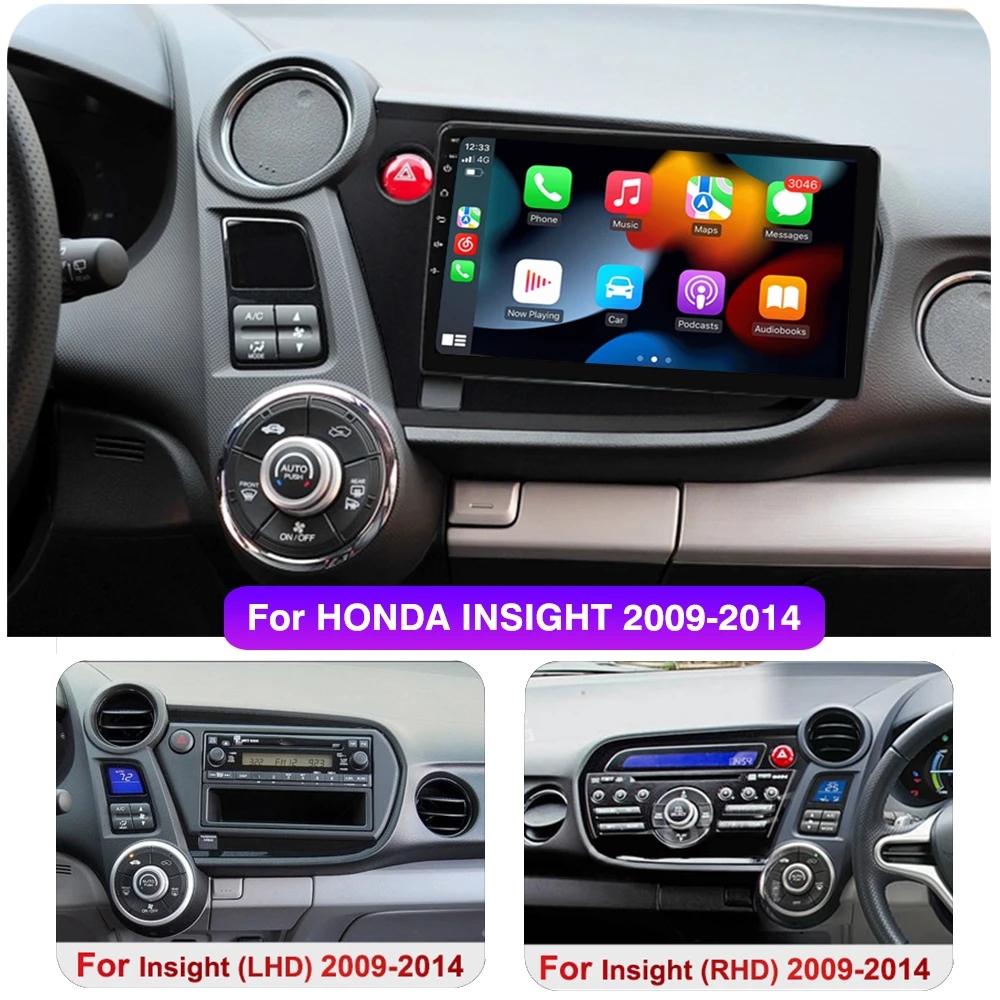 Lecteur de limitation d'autoradio pour Honda Insight 2, autoradio, Bluetooth, Carplay, Android, Auto Radio, Netflix, 2009 - 2014 n° 2