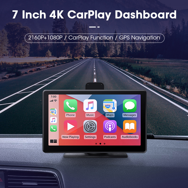 Lecteur vidÃ©o de limitation d'autoradio universel, Carplay sans fil, Auto IPS, Ã©cran tactile, DVR 4K, Prada Cam pour Hyundai, Kia, Toyota, 7 pouces n° 2