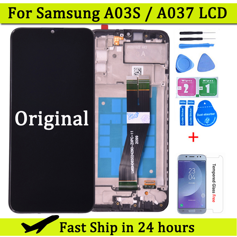 Ã‰cran tactile LCD avec chÃ¢ssis, 6.5 pouces, pour Samsung Galaxy A03s A0ino F A0ino M, original n° 1