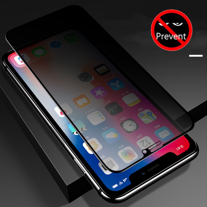 Écran de confidentialité noir pour iPhone, verre de protection anti-espion pour iPhone 11 12 Pro 13 Mini, 14 Pro Max 7 8 6 6S Plus Poly XS Max n° 3