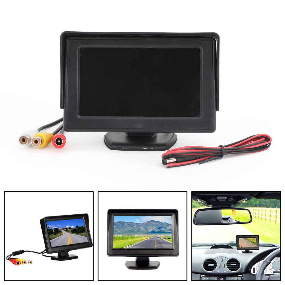 Moniteur de voiture HD Ã  Ã©cran numÃ©rique TFT LCD, entrÃ©e bidirectionnelle, moniteur pare-soleil, Ã©cran de recul universel, 4.3 pouces n° 1