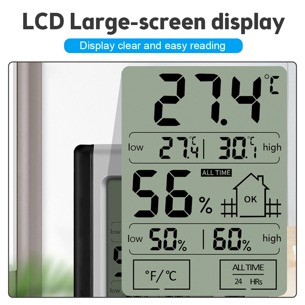 ThermomÃ¨tre et hygromÃ¨tre numÃ©rique Ã  Ã©cran tactile LCD, capteur de tempÃ©rature et humiditÃ© d'intÃ©rieur, pratique, Instrument de mesure n° 2