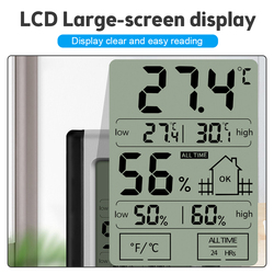 ThermomÃ¨tre et hygromÃ¨tre numÃ©rique Ã  Ã©cran tactile LCD, capteur de tempÃ©rature et humiditÃ© d'intÃ©rieur, pratique, Instrument de mesure small picture n° 2