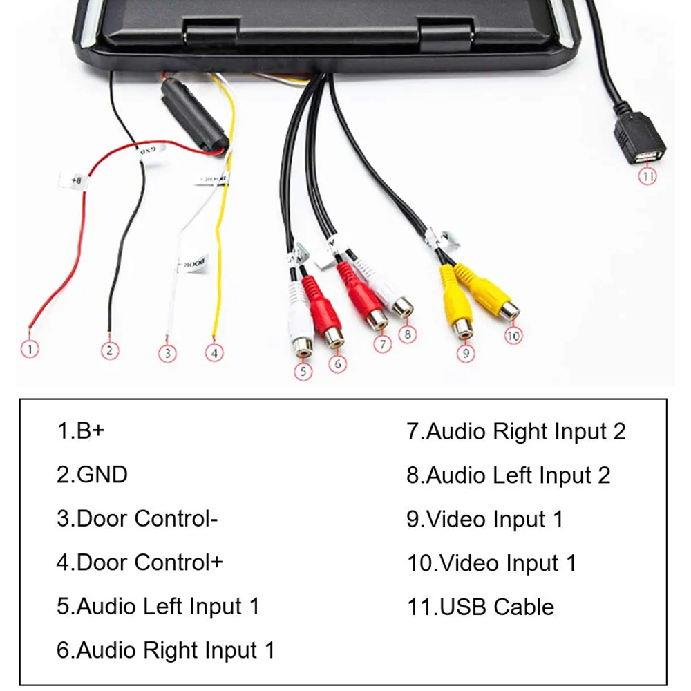 Lecteur rabattable de toit de voiture montÃ© ultra-mince, moniteur de voiture, Ã©cran large, vidÃ©o HD, TFT numÃ©rique, HDMI, IR, FM, USB, SD, 10.1 pouces, 1080P n° 5