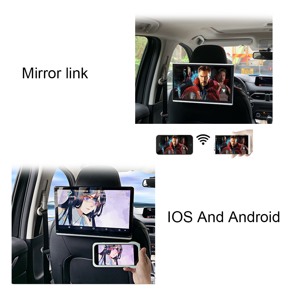 Moniteur HDMI de voiture Android 11.6, 8 cÅ“urs, 10.0 pouces, 1920x1080, Ã©cran Netflix, AUX, FM, Bluetooth, divertissement sur siÃ¨ge arriÃ¨re n° 4