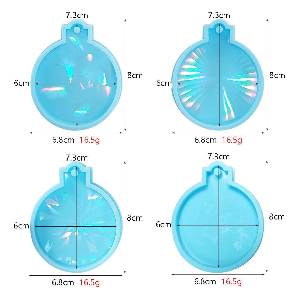 Moules holographiques de noÃ«l en rÃ©sine Silicone, DIY, ornement de noÃ«l, pendentif, moule de moulage en rÃ©sine Ã©poxy pour porte-clÃ©s n° 5