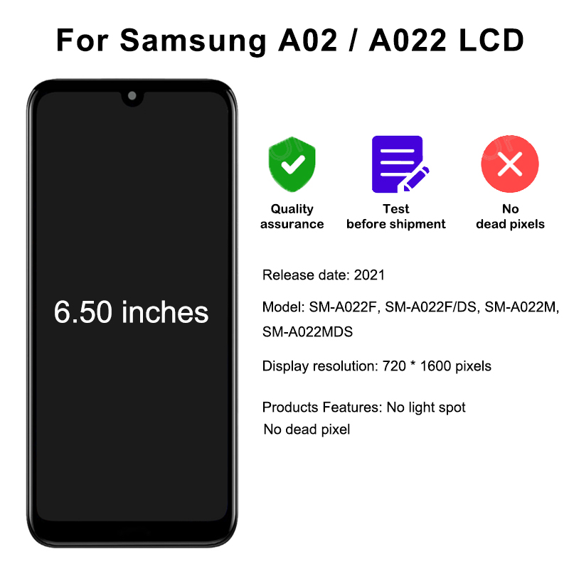 Ã‰cran OLED 6.5 pour Samsung Galaxy A02 A022 Ã©cran LCD SM-A022M A022F A022G Ã©cran tactile numÃ©riseur assemblÃ©e remplacer les piÃ¨ces de rÃ©paration de tÃ©lÃ©phone n° 2