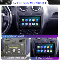 Autoradio multimÃ©dia Android, Carplay, Wifi, 4G, DVD, GPS, 2 Din, navigation, stÃ©rÃ©o, sans lecteur DVD, pour voiture Ford Fiesta Mk VI 5 Mk5 (2002 â€“ 2008) small picture n° 2