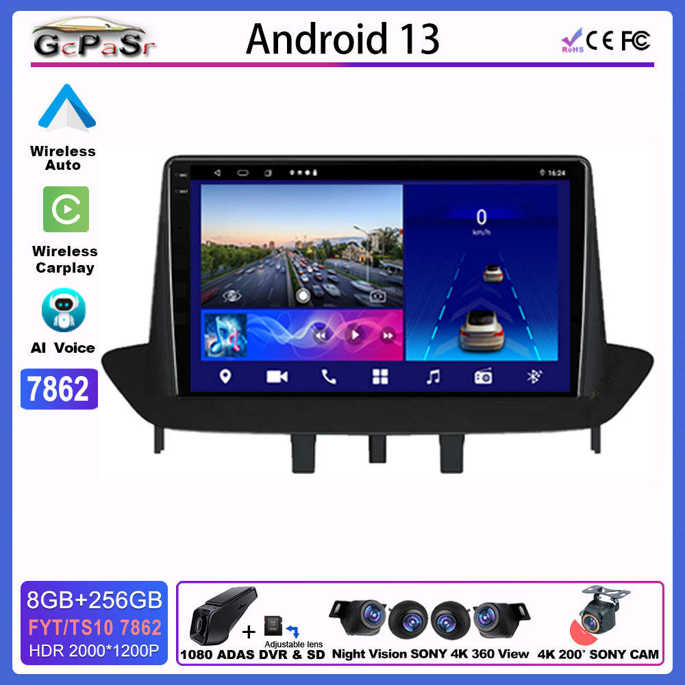 Autoradio Carplay Android pour Renault Megane 3 Fluence Samsung SM3 2008 - 2014 RÃ©cepteur MultimÃ©dia Moniteur StÃ©rÃ©o Auto Ã‰cran n° 1