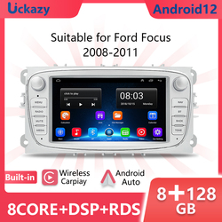 Uckazy-Autoradio Android 12 pour Ford Focus 2, 3, 4, uy2, Kuga, Mondeo, Fi.C., S-C allergique ATIQUE, Limitation maximale, Navigation GPS stÃ©rÃ©o, 2 Din small picture n° 1