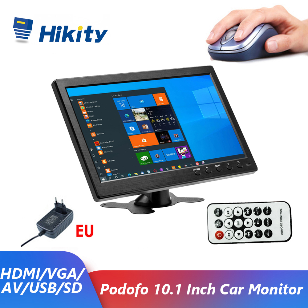 Hikity-Moniteur de voiture 10.1 pouces, carte Prada avec HDMI VGA pour TV, Ã©cran d'ordinateur LCD, camÃ©ra de sauvegarde, systÃ¨me de sÃ©curitÃ© domestique n° 1