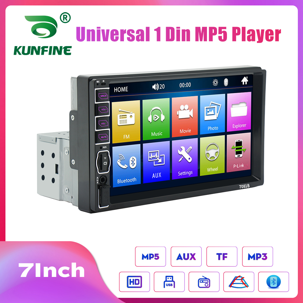 KUNFINE-Autoradio Universel avec Ã‰cran Tactile HD de 7 Pouces, StÃ©rÃ©o MP5, Lecteur de Limitation, Bluetooth, FM, 1 Din n° 1