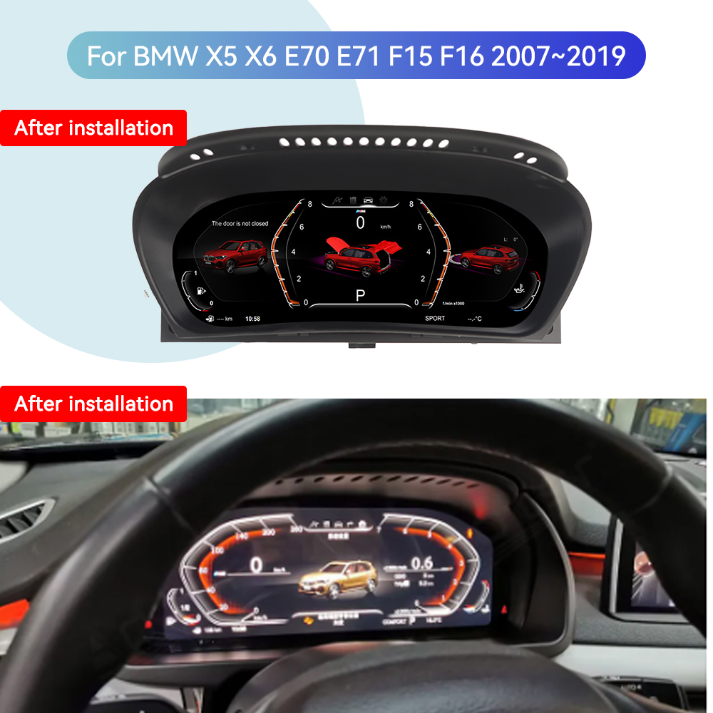 Groupe numÃ©rique LCD de voiture pour BMW, compteur de vitesse de cockpit virtuel, Ã©cran LCD, unitÃ© de panneau de comptage, BMW X5, BMW X6, BMW E70, BMW E71, BMW F15, BMW F16, 2007 ~ 2019 n° 1