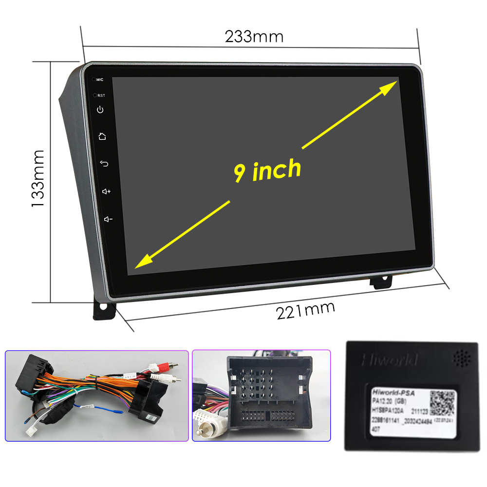 Autoradio multimÃ©dia Android, Navigation GPS, Audio/vidÃ©o, Ã©cran tactile P, unitÃ© centrale pour voiture Peugeot 407, 2004, 2011 n° 6