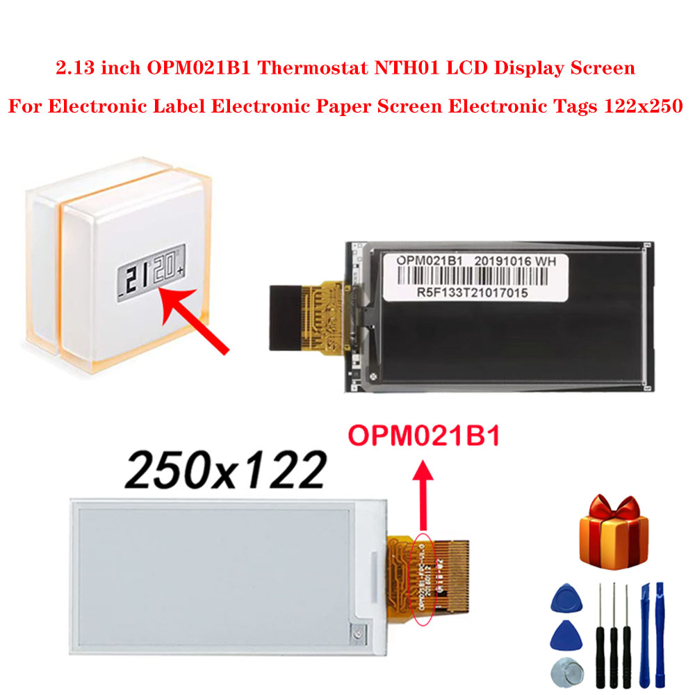 Ã‰cran d'affichage LCD pour Ã©tiquettes Ã©lectroniques, Ã©cran de papier Ã©lectronique, 2.13 pouces, OPM021B1, ThermoandreNTH01, 122x250 n° 1