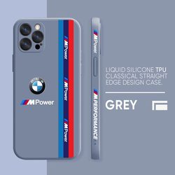 Coque de tÃ©lÃ©phone B-BMW M-Power pour iPhone, coque arriÃ¨re en silicone liquide, rouge, bleu, 14, 13, 12, 11 Pro Max, Mini X, XS, 7, 8 Plus, SE 2020 small picture n° 1