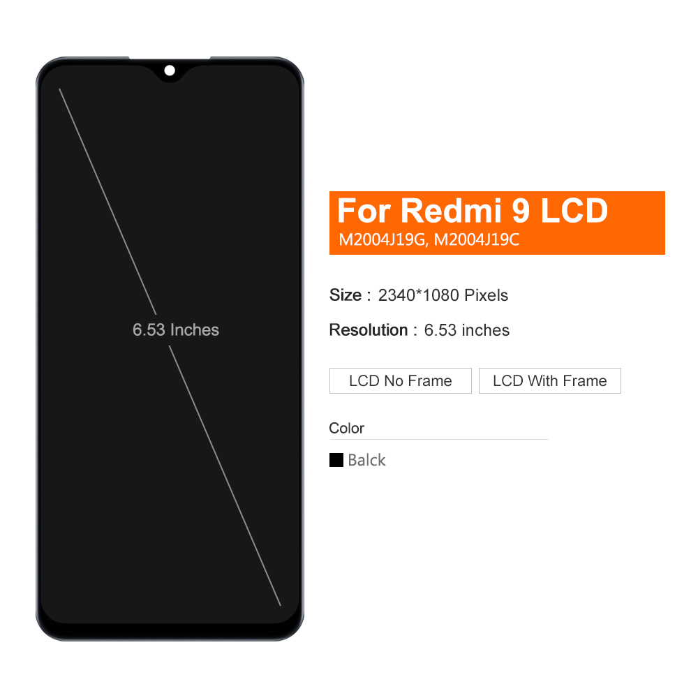 Ensemble Ã©cran tactile de remplacement, 100% pouces, pour Xiaomi Redmi 9, 6.53 Original n° 2