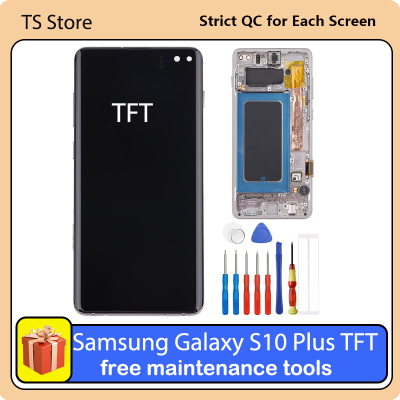 Kit de remplacement d'Ã©cran tactile LCD avec cadre, pour Samsung Galaxy S10 Plus G975f G975u G975w n° 1