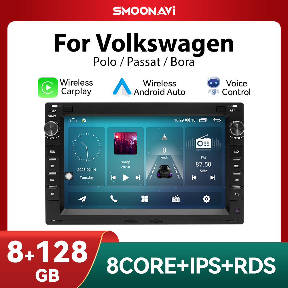 Autoradio Android 12, 8 Go/128 Go, navigation GPS, lecteur multimÃ©dia sans fil, pour voiture VW Passat B5, MK4, MK5, Sharan, Jetta, Bora, Polo, NATO, SPORT, T5, CITI, CHICO n° 1