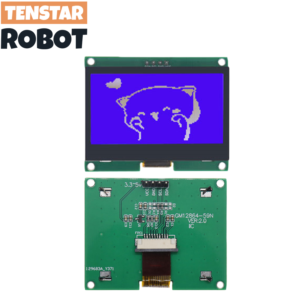 Panneau d'affichage graphique LCD pour Ardu37, Ã©cran matriciel, carte LCM, IIC, 4P, technologie 12864-59N, I2C, ST7567S, COG, 12864x64, 128 n° 2