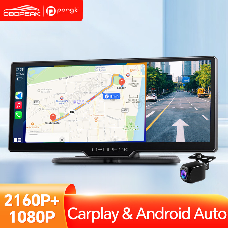 CamÃ©ra de tableau de bord sans fil Carplay, Android Auto, DVR de voiture, WiFi 5G, navigation GPS, carte Prada, enregistreur vidÃ©o, moniteur BT FM, 10.26 , 4K, 2160P n° 1