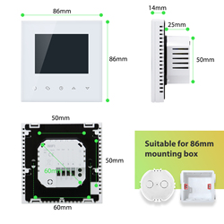 Beok-Thermostat WiFi intelligent Tuya, Ã©cran tactile pour document LCD blanc, chauffage Ã©lectrique au sol chaud, microphone, Alexa, Google Assistant small picture n° 5