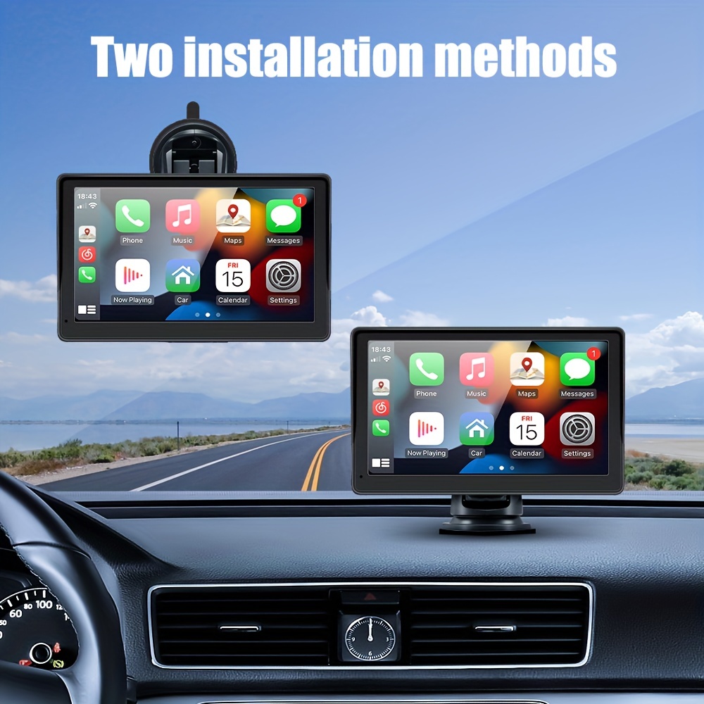 StÃ©rÃ©o de voiture portable sans fil avec Ã©cran tactile IPS7 , CarPlay, Android Auto, lecteur Ã  limitation automatique, Mirror Link, Siri, BT, Navi n° 3