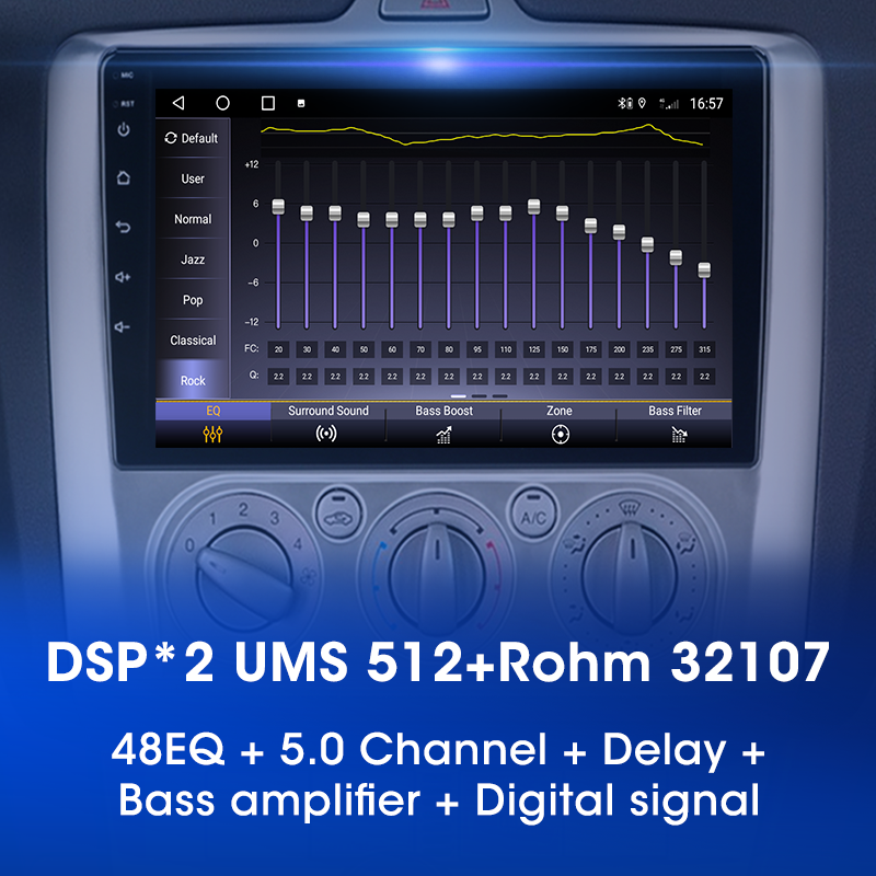 Srnubi-Autoradio Android pour Ford Focus, 2 Din, Carplay, Navigation, StÃ©rÃ©o, UnitÃ© principale, Lecteur de limitation, Mk2, Mk3, Exi Stuff, AT 2004-2011 n° 3