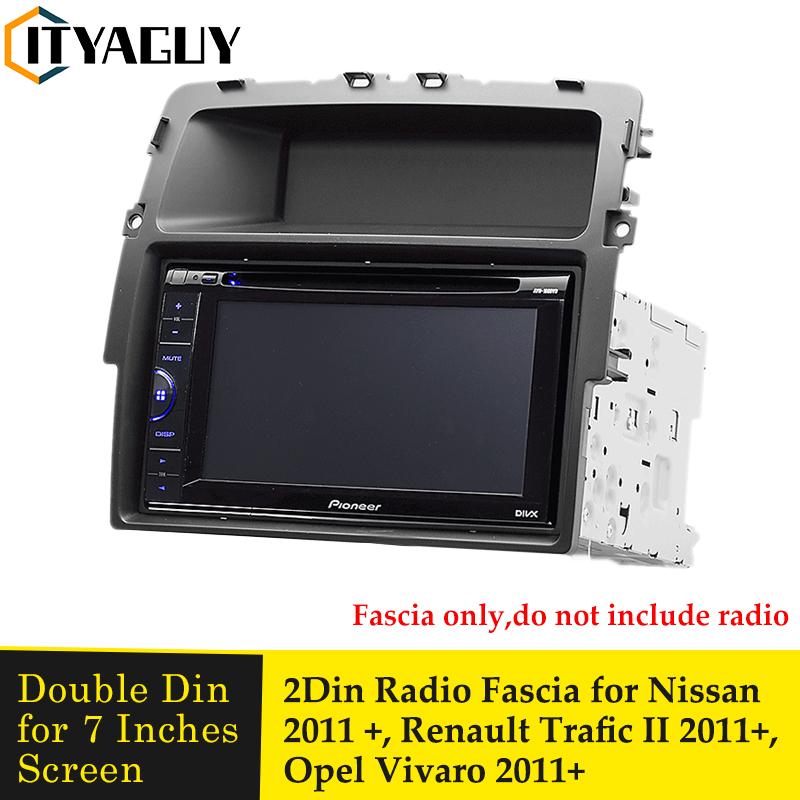 FaÃ§ade d'autoradio avec adaptateur de plaque de panneau DVD, kit de tableau de bord stÃ©rÃ©o, 2Din, Nissan Primastar, Renault Trafic II, Opel Vivaro 2011 + n° 1