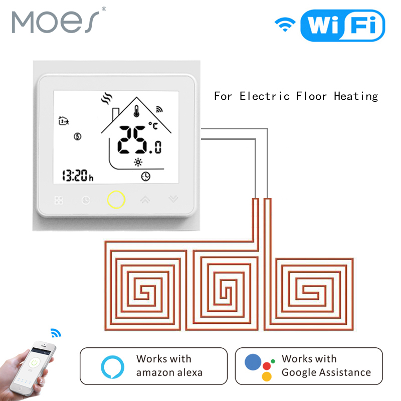 ContrÃ´leur de tempÃ©rature Ã  Ã©cran tactile LCD, thermostat WiFi, rÃ©troÃ©clairage pour chauffage Ã©lectrique, nous-mÃªmes avec Alexa, Google Home, 16A n° 1