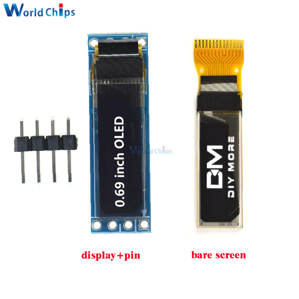 Carte de commande d'Ã©cran LCD avec broche pour Ardu37, Ã©cran OLED blanc, technologie, interface IIC, 0.69 pouces, 96x16, 3-5.5V n° 1