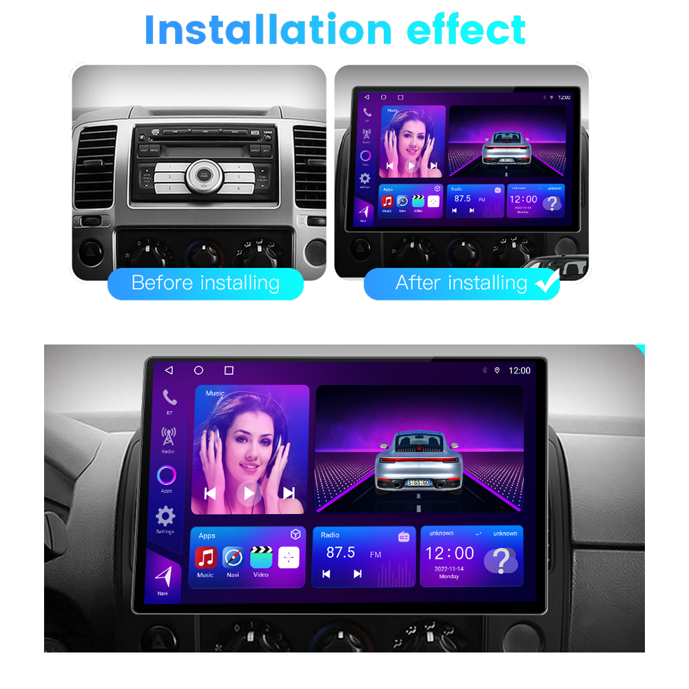 Autoradio Android 13, 256 Go, DSP, 4G, 5G, WiFi, Carplay, GPS, Limitation, UnitÃ© Centrale, Lecteur MultiXXL pour Voiture Nissan Navara 3 D40 (2004-2010) n° 6