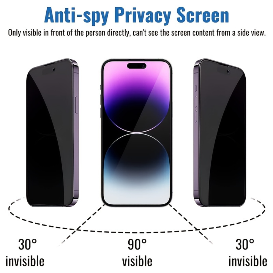 Protecteurs d'Ã©cran de confidentialitÃ© pour iPhone, film de confidentialitÃ©, verre guatÃ©maltÃ¨que, iPhone 15, 14, 13, 12, 11 Pro Max, 12, 13 Mini n° 2