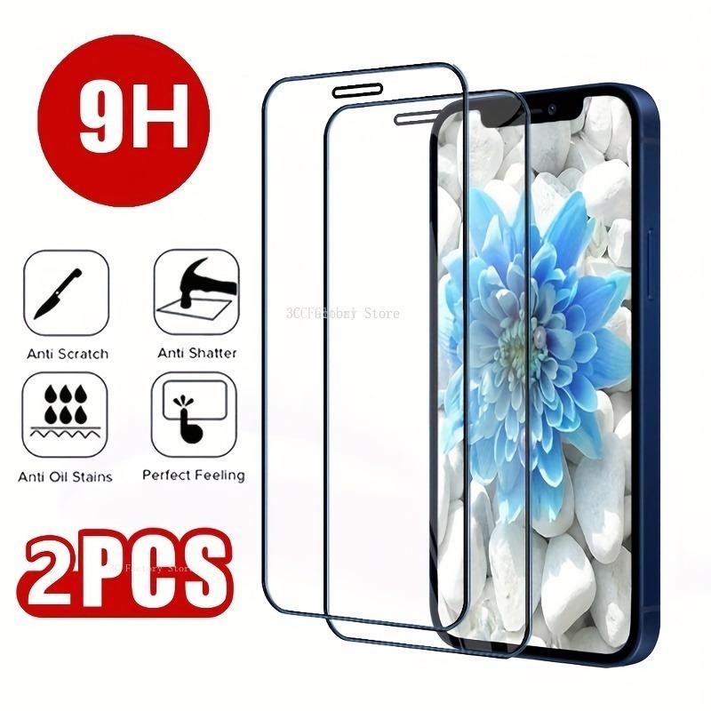 Protecteur d'Ã©cran en verre 9D pour iPhone, film de protection pour iPhone 14, 12 Pro Max, 11, 13 Pro, 15 Plus, Poly XS Max, 7, 8Plus, 2 piÃ¨ces n° 1