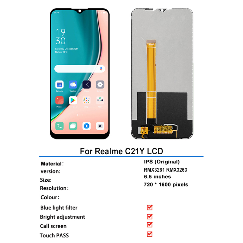 Bloc Ã©cran tactile LCD de remplacement, 6.5 pouces, pour Oppo Realme C21Y RMX3261 RMX3263, Original n° 2