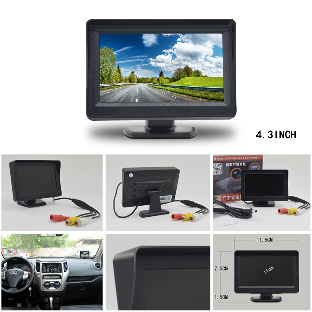 Ã‰cran de voiture avec camÃ©ra de recul, Ã©cran de voiture TFT LCD, Ã©cran de document pour DVR TV, vision HD, capteurs de stationnement en marche arriÃ¨re, radar, 4.3 pouces, 5 pouces n° 5