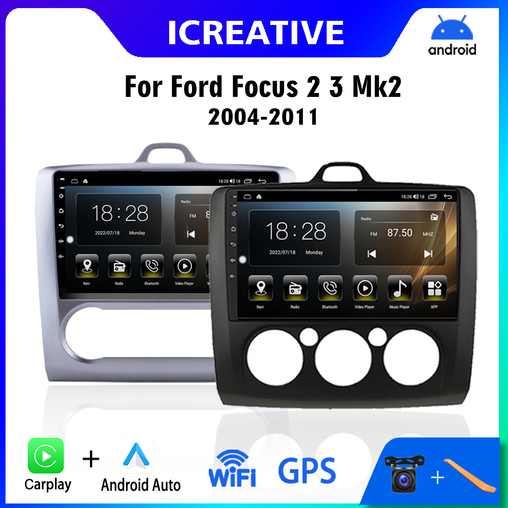 Autoradio Android avec Navigation GPS pour Voiture Ford Focus 2 3 Mk2 Mk3 2004-2011, StÃ©rÃ©o, Lecteur de Limitation Audio, WIFI, 4G n° 1