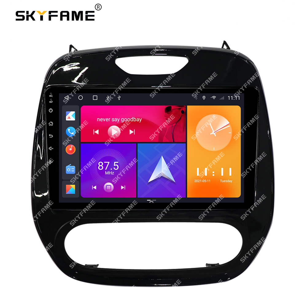 SKYFAcloser-Adaptateur de Fascia de cadre de voiture, dÃ©codeur de boÃ®te Canbus, kit de panneau de montage de tableau de bord radio Android pour Renault Captur Clio n° 4