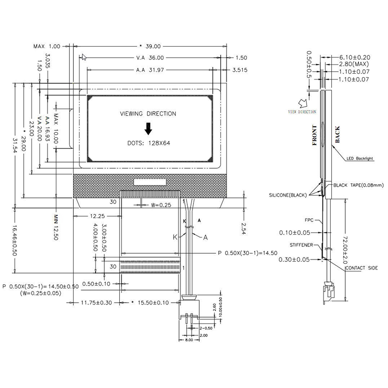 Ã‰cran LCD pour Flipper ontari, 1.4 , 12864, 30 broches, rÃ©troÃ©clairage, rÃ©paration de remplacement n° 4