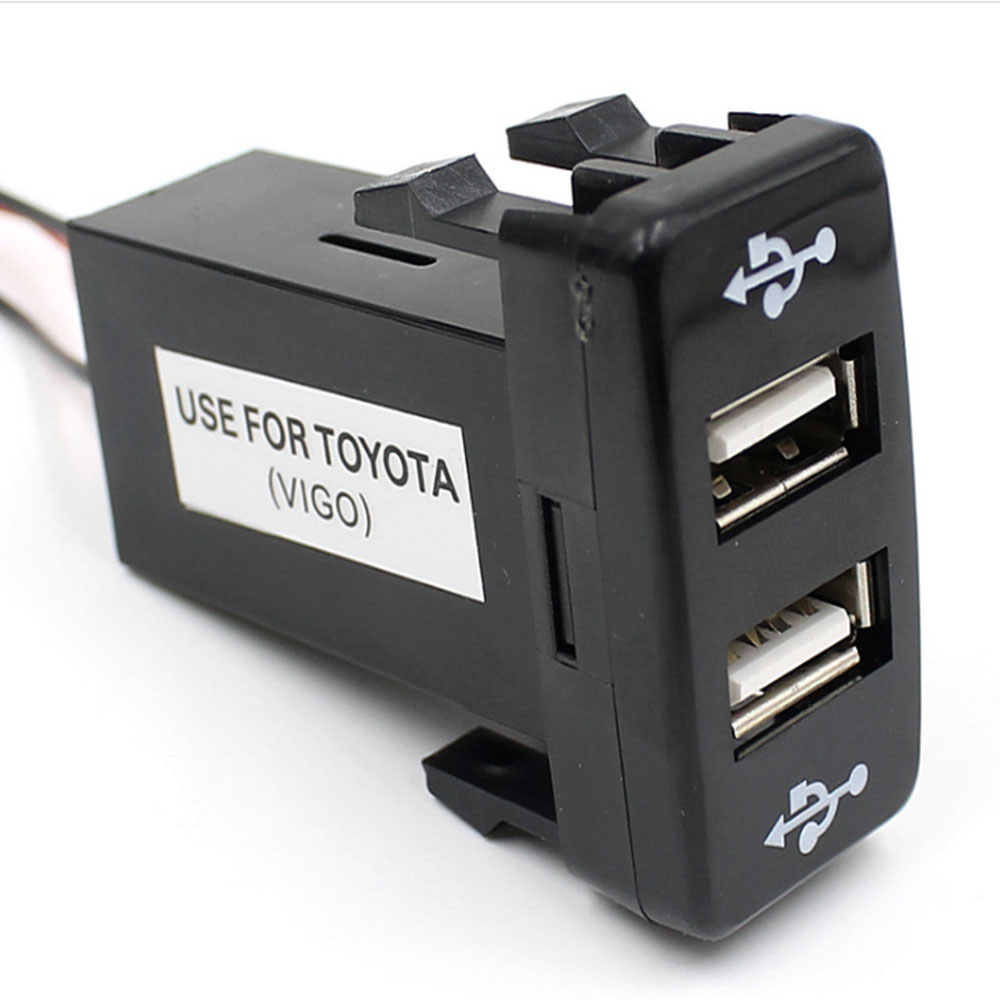 Chargeur USB de voiture avec affichage de voltmÃ¨tre numÃ©rique LED, adaptateur secteur de prise, connecteur de voltmÃ¨tre, port de tourisme pour Toyota, DC 5V-24V, nouveau n° 5