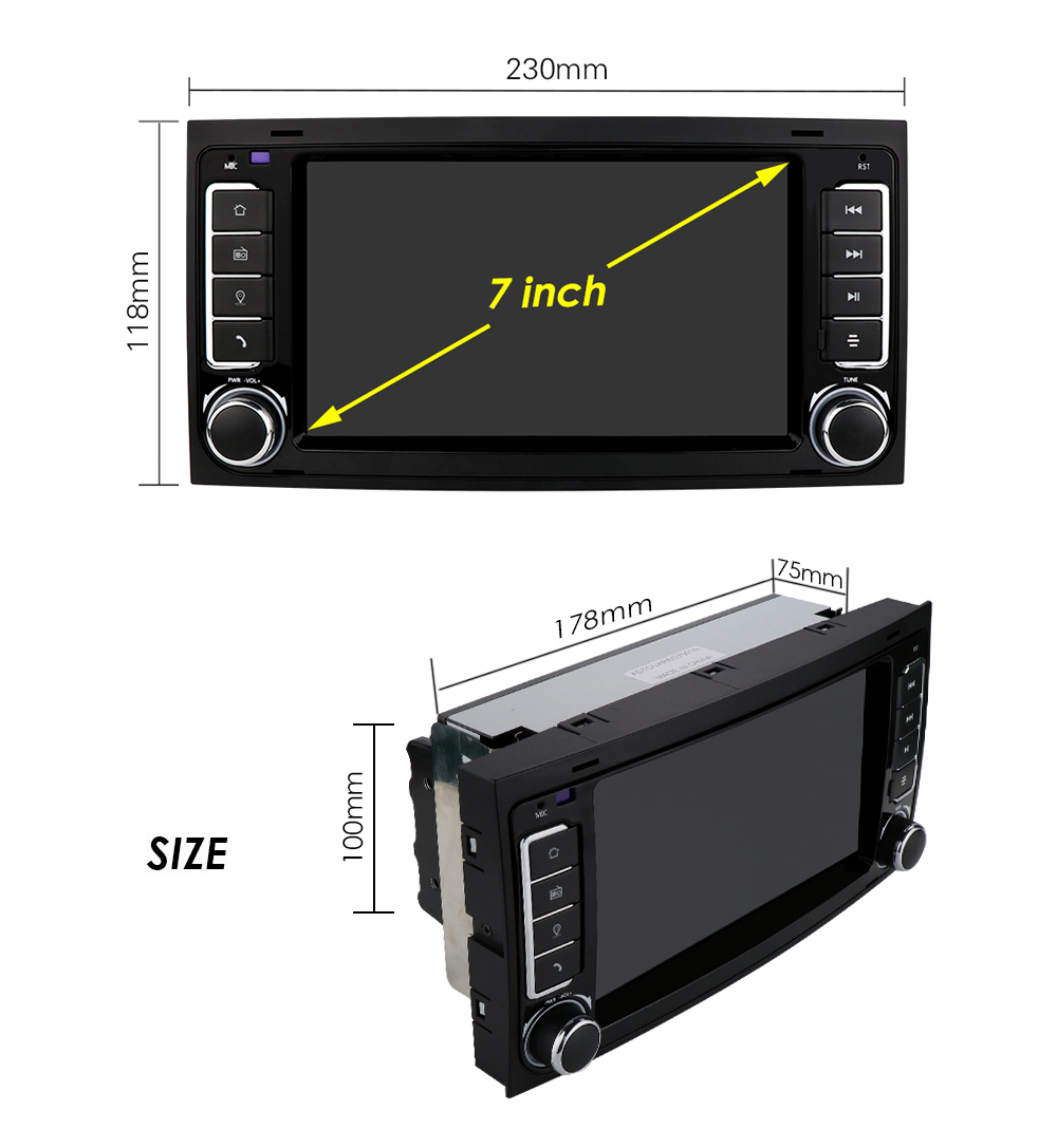 Autoradio Android AI CarPlay, 4 Go + 64 Go, Navigation GPS, Lecteur StÃ©rÃ©o, Limitation, Volkswagen Touareg 2004-2011Transporter 2004-2009 n° 6