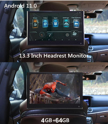 Moniteur de repos de sauna de voiture Android 11.0, moniteur TV de siÃ¨ge arriÃ¨re d'automobile, lecteur vidÃ©o Ã  Ã©cran tactile, 4K, 1080P, 4 + 64G, Wi-Fi, HDMI, 13 pouces small picture n° 2