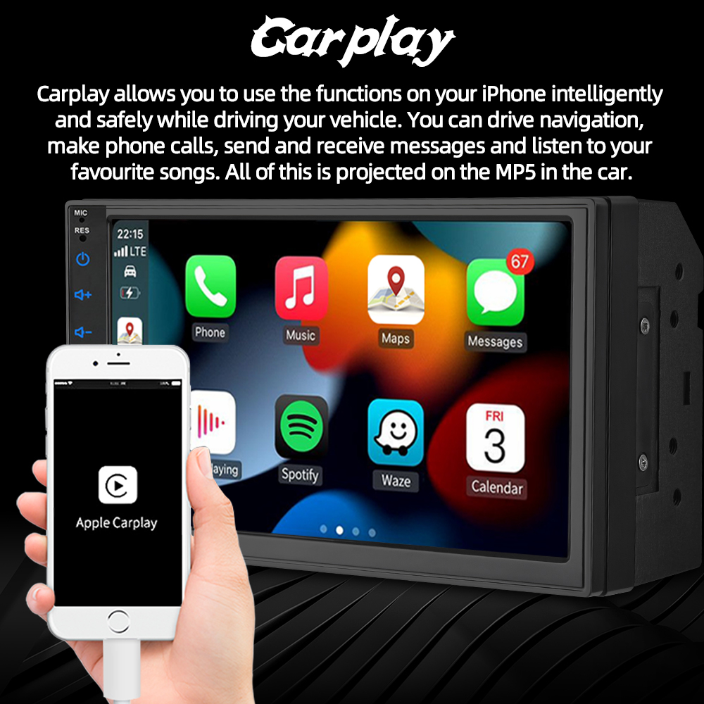 Autoradio Android sans fil, 7 , MirrorLink, Carplay, 2DIN, lecteur MP5, Ã©cran tactile, puzzles n° 6