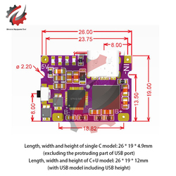 Carte de protection de charge de batterie au lithium avec indicateur LED, convertisseur Boost, technologie d'alimentation Ã©lÃ©vatrice, USB de type C, 5V Ã  4.2V, 3A small picture n° 3