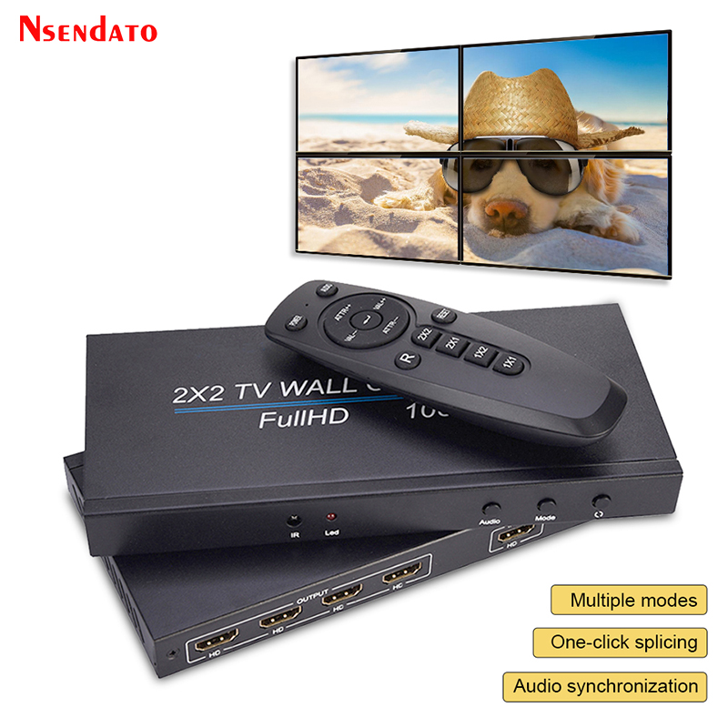 ContrÃ´leur vidÃ©o mural TV 4 canaux HDMI 2x2 1x3 1x4 4x1 3x1 2x1 2x1, HDMI DVI VGA USB, processeur vidÃ©o 4K 60Hz n° 1