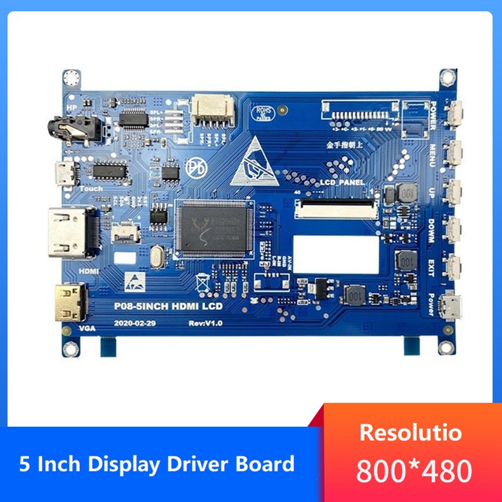 Support de carte de pilote d'Ã©cran LCD, moniteur tactile LCD, Raspberry Pi, 800x480, 5 pouces n° 1